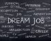 Dream Job word cloud on blackboard